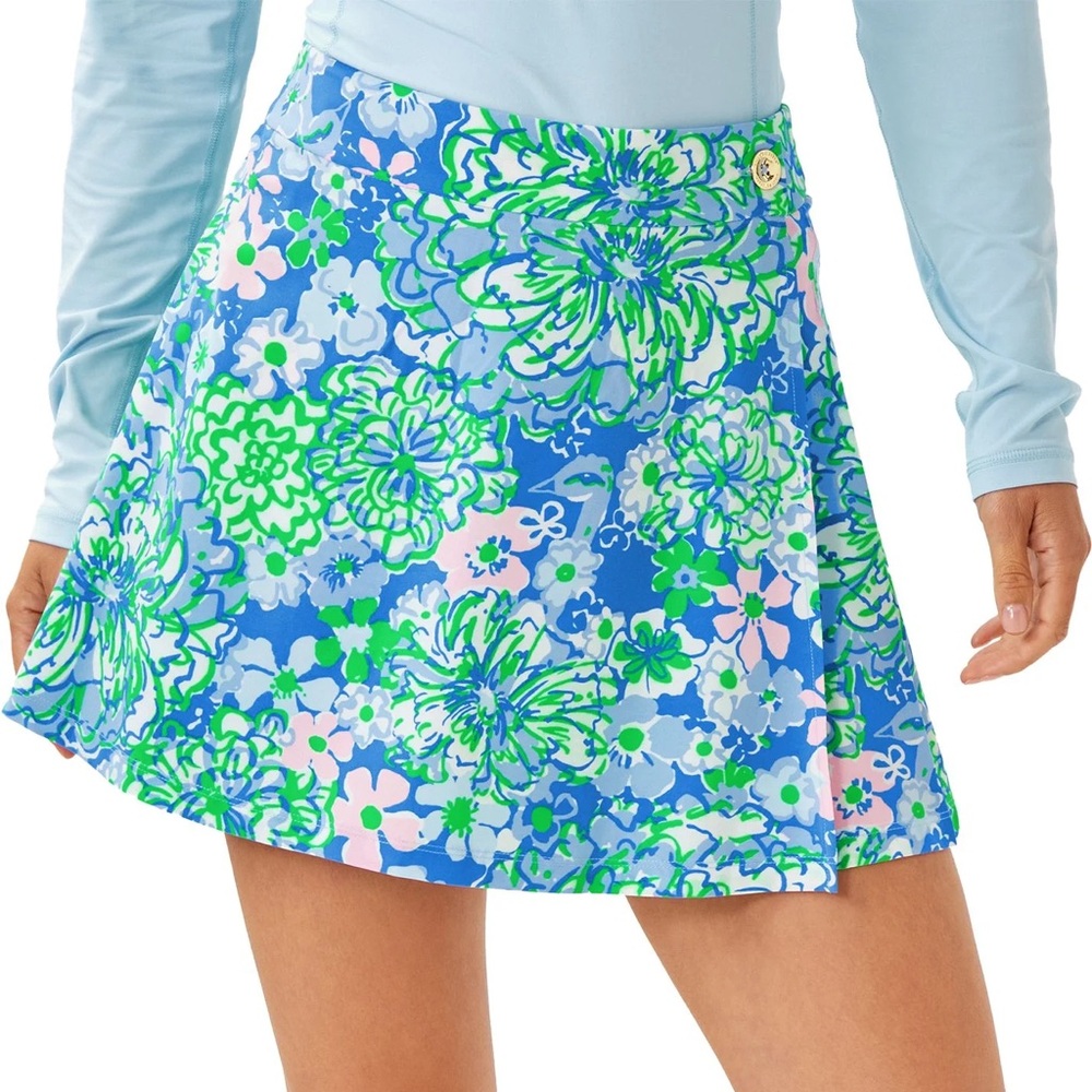 Latitude High Ride Skort - Sunwashed Blue Plumes In Bloom size 10 NWT